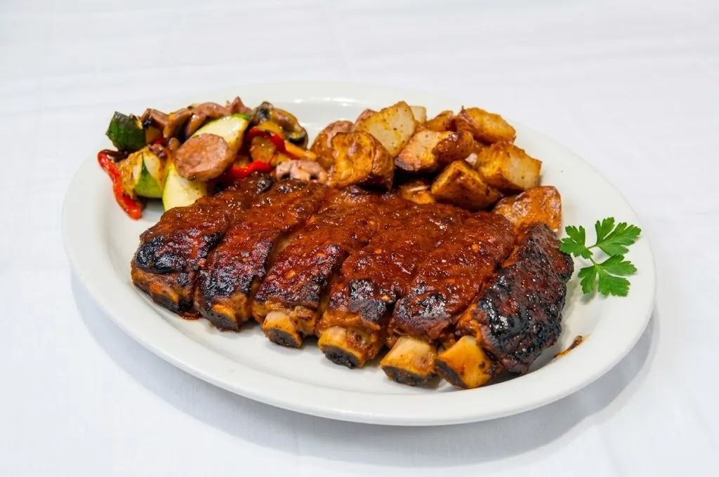A rack of ribs off the grill